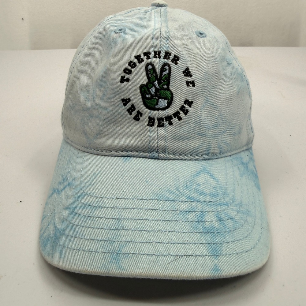Together We Are Better Hat Baseball Cap Unisex OS‎ Light Blue Tie Dye Peace Sign